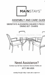 Mainstays ALEXANDRA SQUARE 5 PIECE PATIO DINING SET 조립 및 관리 매뉴얼