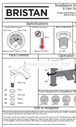 Bristan GLD2 BF C (D1) Instrucciones de instalación y manual del usuario