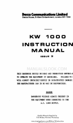 Decca Communications KW 1000 Manual de instrucciones