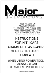 Major Manufacturing ADAMS RITE 4902 Series Manual de instrucciones