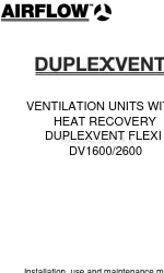 Airflow Duplexvent Flexi DV 2600 Installation, Use And Maintenance Manual