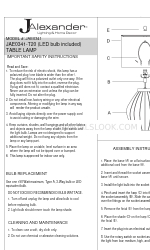 JALEXANDER JAE0341 Quick Start Manual