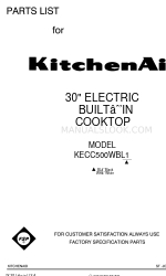 KitchenAid KECC500WBL1 Lista de piezas