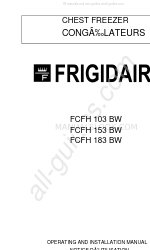 Frigidaire CHEST FREEZER FCFH 183 BW Manuel d'utilisation et d'installation