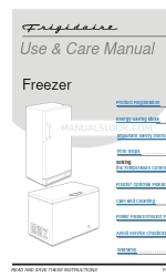 Frigidaire FFC0723GB - 7.2 cu. Ft. Manual Defrost Chest Freezer Kullanım ve Bakım Kılavuzu