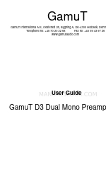 Gamut D3 Dual Руководство пользователя