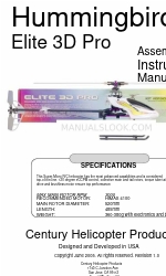 Century Helicopter Products Hummingbird Elite 3D Pro Assembly And Instruction Manual