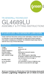 Green Lighting GL4689LU Instruções de montagem e instalação