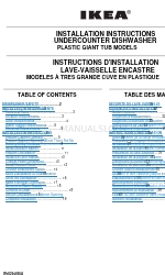 IKEA UNDERCOUNTER DISHWASHER PLASTIC GIANT TUB MODELS Kurulum Talimatları Kılavuzu