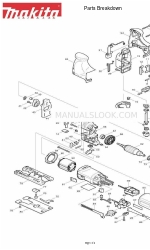 Makita 4341FCT Aufschlüsselung der Teile