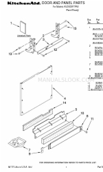 KitchenAid KUDS03FTPA - Dishwasher w/ 4 Cycles ESTAR Adj Racks Lista de peças