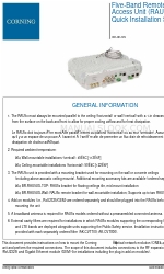 CORNING ONE RAU5x Arkusz szybkiej instalacji