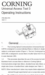 CORNING Universal Access Tool 3 Operating Instructions Manual