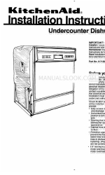 KitchenAid Undercounter Dishwasher 4171206 Installation Instructions Manual