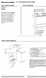 KitchenAid Architect Series KERA205P 치수 매뉴얼