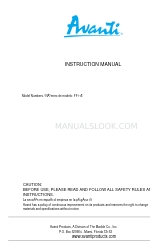 Avanti FF-118 Instruction Manual