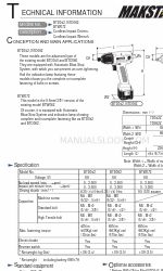 Makita BTW072 Informazioni tecniche