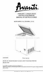 Avanti FREEZER / CONGELADOR CF103 Manual de instruções