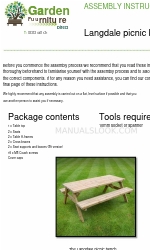 Garden Furniture Direct LANGDALE PICNIC BENCH Instructions de montage