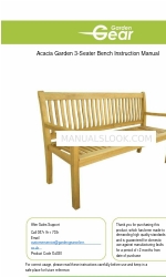 Garden Gear Acacia Garden 3-Seater Bench Instruction Manual