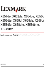 Lexmark 30G0400 - T 656dne B/W Laser Printer 유지 관리 매뉴얼