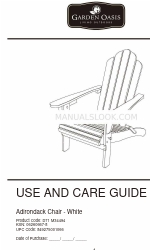 Garden Oasis Adirondack Chair Use And Care Manual