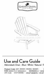 Garden Oasis Adirondack M32923 Manuale d'uso e manutenzione