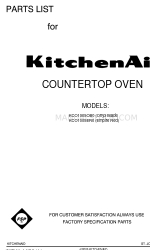 KitchenAid KCO1005ER - Countertop Oven Lista de piezas