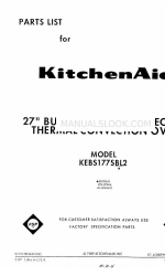 KitchenAid KEBS177SWH - 27 Inch Single Electric Wall Oven Parts List