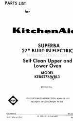 KitchenAid KEBS276WBL3 Onderdelenlijst