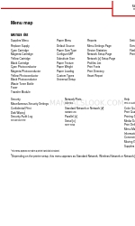 Lexmark C746 Mapa menu