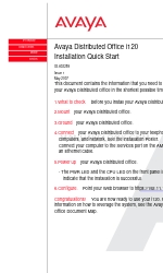 Avaya i20 설치 및 빠른 시작 매뉴얼