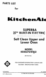 KitchenAid SUPERBA KEBS276WBL0 Onderdelenlijst