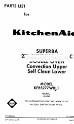 KitchenAid Superba KEBS277WWH1 Lista de peças