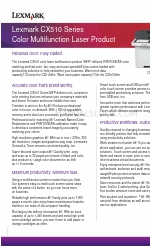 Lexmark CX510 series Specifications