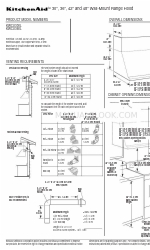 KitchenAid KWCU300L Manuale delle dimensioni