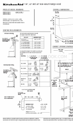 KitchenAid KWCU320J Manuale delle dimensioni