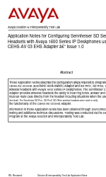 Avaya 1600 Series Application Notes