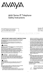 Avaya 4600 Series Veiligheidsinstructies