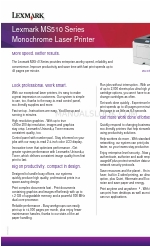 Lexmark MS510 Series Specfications