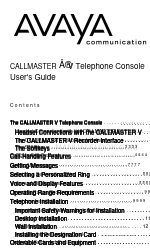 Avaya CALLMASTER V Manual do utilizador