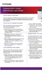 Lexmark MS810de Product Speci?Cations