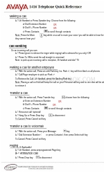 Avaya IP Office 1416 Quick Reference