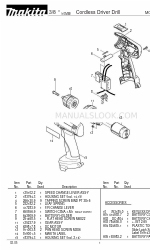 Makita 6270DWPE Aufschlüsselung der Teile