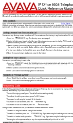 Avaya IP Office 9508 Manual de referência rápida