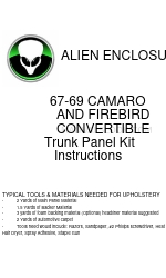 ALIEN ENCLOSURES 67-69 CAMARO CONVERTIBLE TRUNK PANEL KIT Руководство по эксплуатации