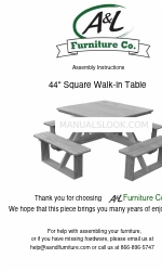 A&L Furniture 44 Square Walk-in Table Assembly Instructions