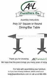 A&L Furniture Poly 33 Square Dining Table Montage-instructies