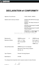 Garmin STP 2820 Declaration Of Conformity
