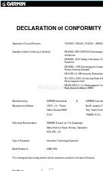 Garmin Zumo 5 Series Déclaration de conformité